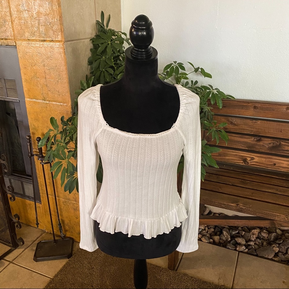White Long Sleeve Blouse (Honey & Sparkle)